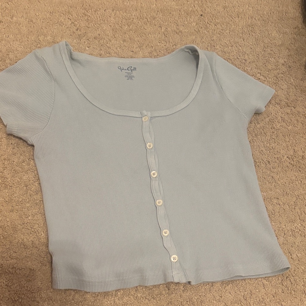 Brandy Melville Light Blue Button Down Kids Top